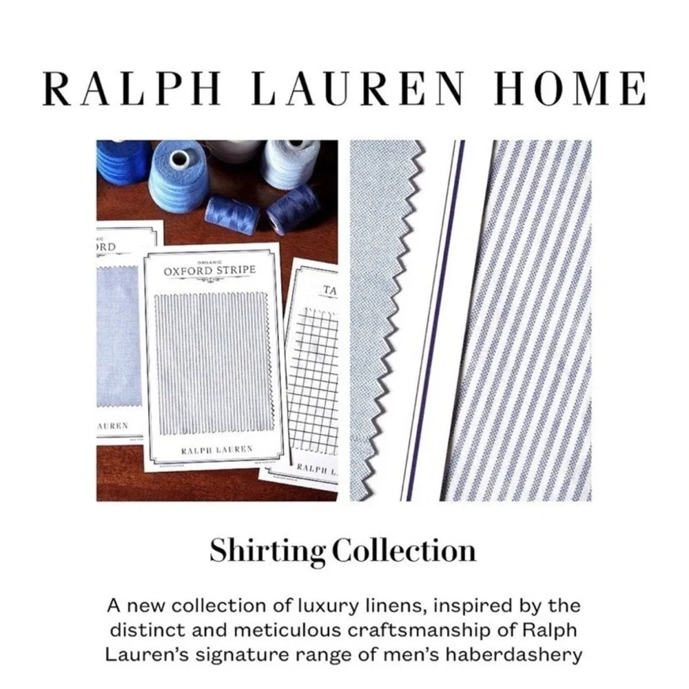 New Ralph Lauren WORKSHIRT CHAMBRAY Blue‎ Flat Sheet - Queen $215